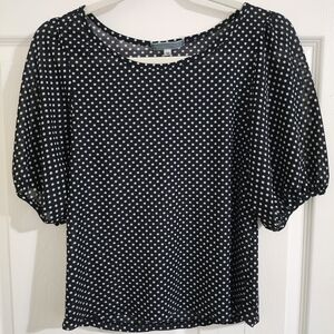 Julie's Closet Black and White Polka Dot Blouse